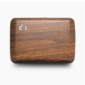 portfel dla firm Ogon Designs z ochroną RFID drewno