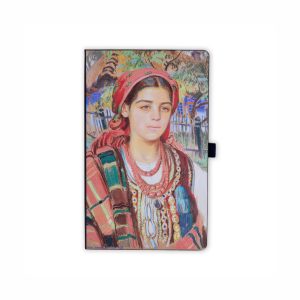 notes z pełnym zadrukiem na oprawie. Grafik z wystawy muzeum